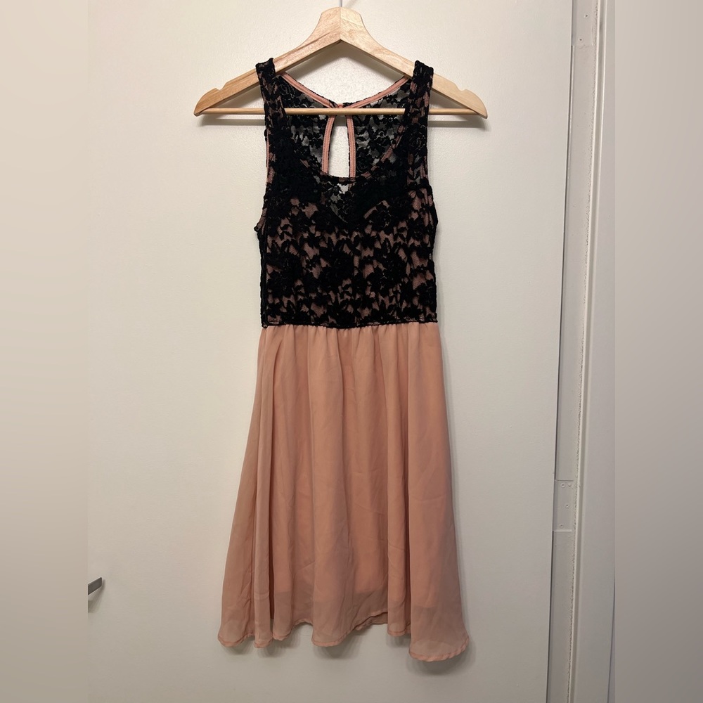 Joyce Leslie lace dress black / light pink